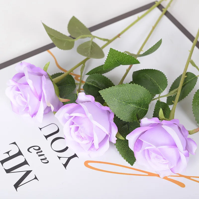 5 Stück künstliche Rosenblüten aus Seide, langer Zweig, Blumenstrauß, Hochzeit, Zuhause, Zimmer, Tischdekoration, gefälschter Pflanzenkranz, Zubehör – Detail 12