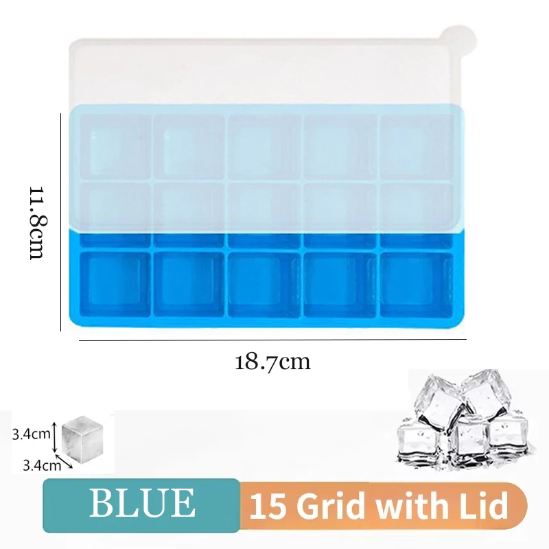 Siliconen ijsblokjesbakje 4/6/15 vierkante ijsblokjesvormen 3x3 cm herbruikbare ijsblokjesvorm voor whisky cocktail sap drinken