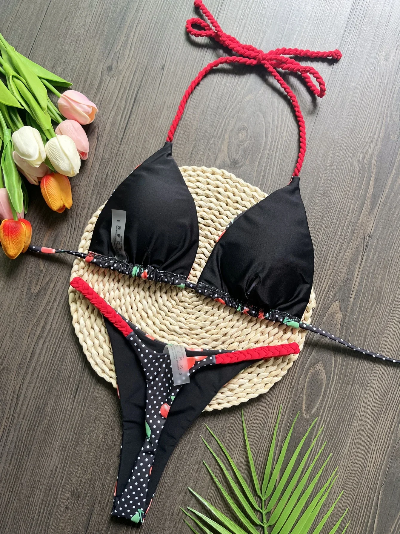 RUOTONGSEPT النساء ملابس السباحة مجموعة البكيني ثونغ لباس سباحة حريمي لباس سباحة بيكيني Biquini البرازيلي النسيج حبل ملابس السباحة