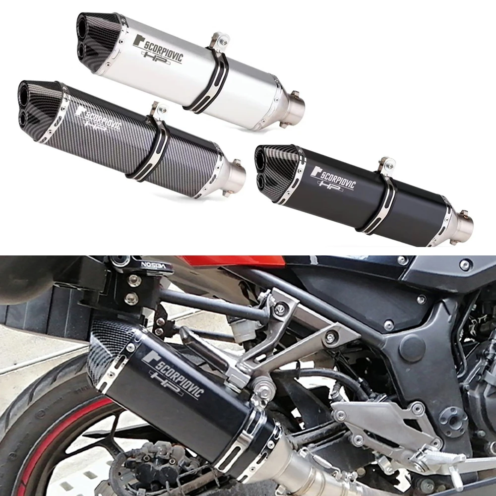 

Универсальный глушитель для мотоцикла из нержавеющей стали 51 мм, 300-470 мм, для Ninja400, Z900, R3, R25, S1000RR, Pcx160, MT-07, Slip-on