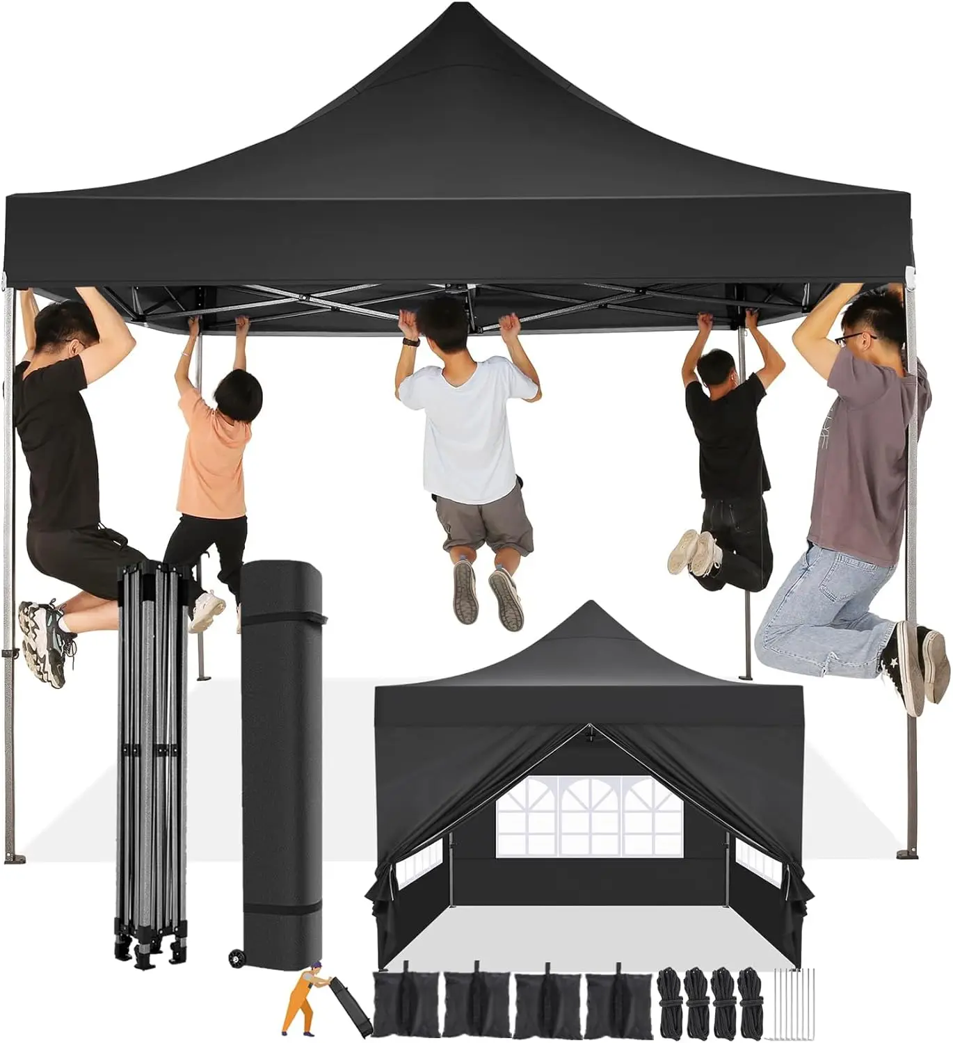 

10x10 Pop Up Canopy Tent 10x10 Canopy with 4 Sidewalls Waterproof Heavy Duty Commercial Canopy Tent for Parties Outdoor Garde