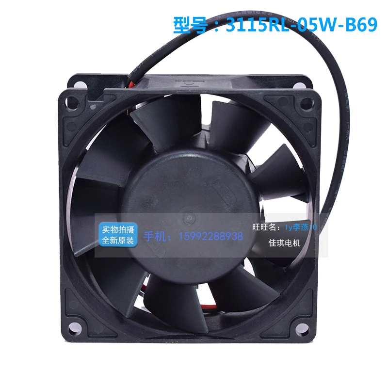 New original 3115RL-05W-B69 24v 0.5A 8cm 8038 3-wire with original plug inverter cooling fan