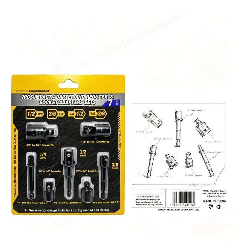 Pneumatic Adapter Sleeve Connector Rod Multifunctional Heavy Duty Hexagonal Adapter