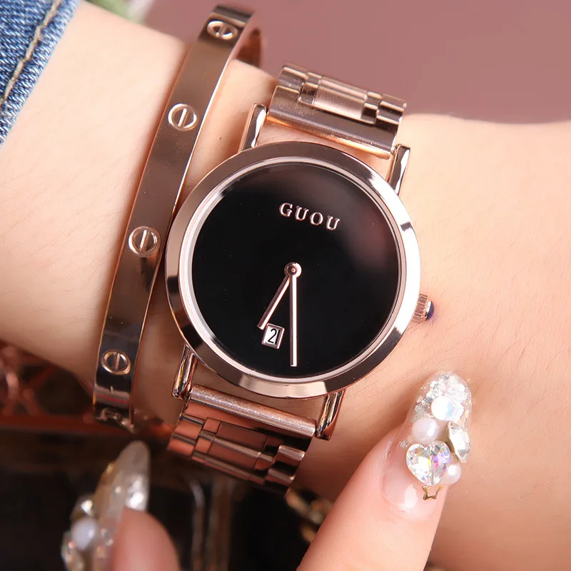 

Korean Style Trendy Fashion Watch For Women Large DialThin Stainless Steel Strap, Stylish Quartz Watch, Fashion Watch For Women.