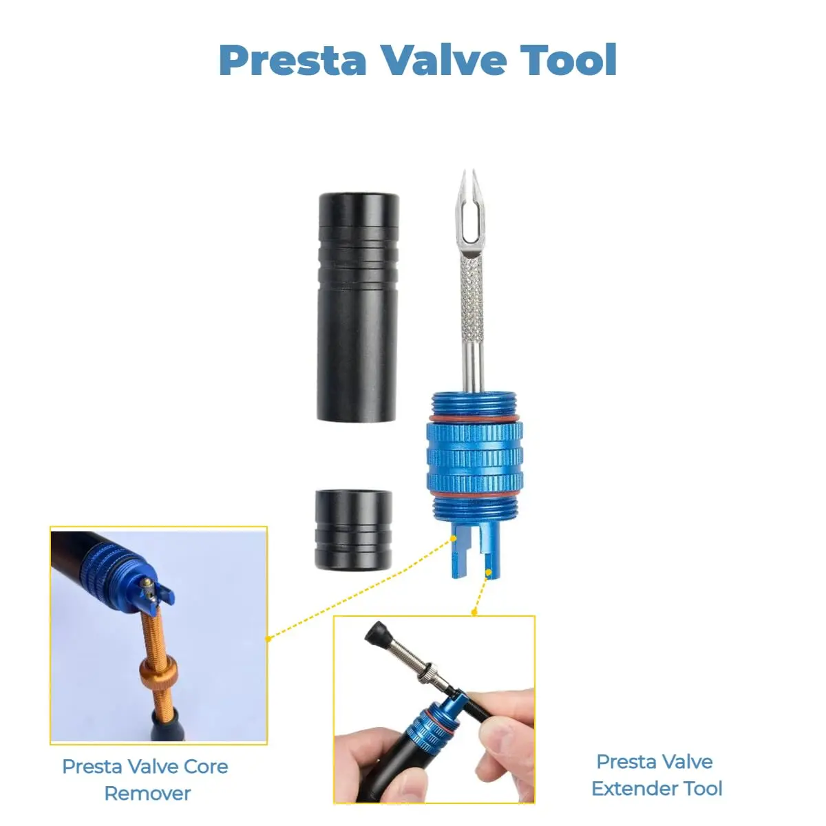 Tubeless Bike Tire Repair Kit - Portable Bicycle Puncture Tool Set – Compact Multi-Tool with Stainless Steel Reamer & Plugger view 2
