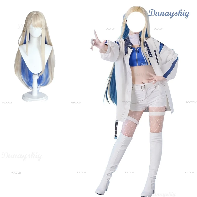 

Project Sekai Vivid BAD SQUAD Cosplay Azusawa Kohane Skirt Coat Uniform Wig Costume VBS Khn Suspender Outfits for Women