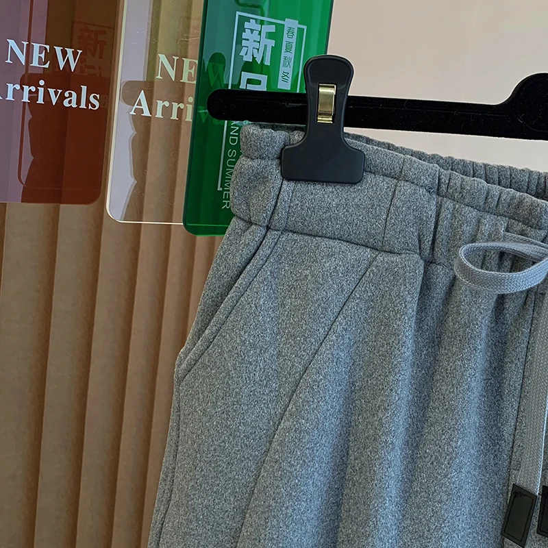 ay Fce 裏地付きカジュアルパンツ レディース 秋冬新作 大きいサイズ ゴムウエスト ドローストリング ワイドレッグ ロングパンツ