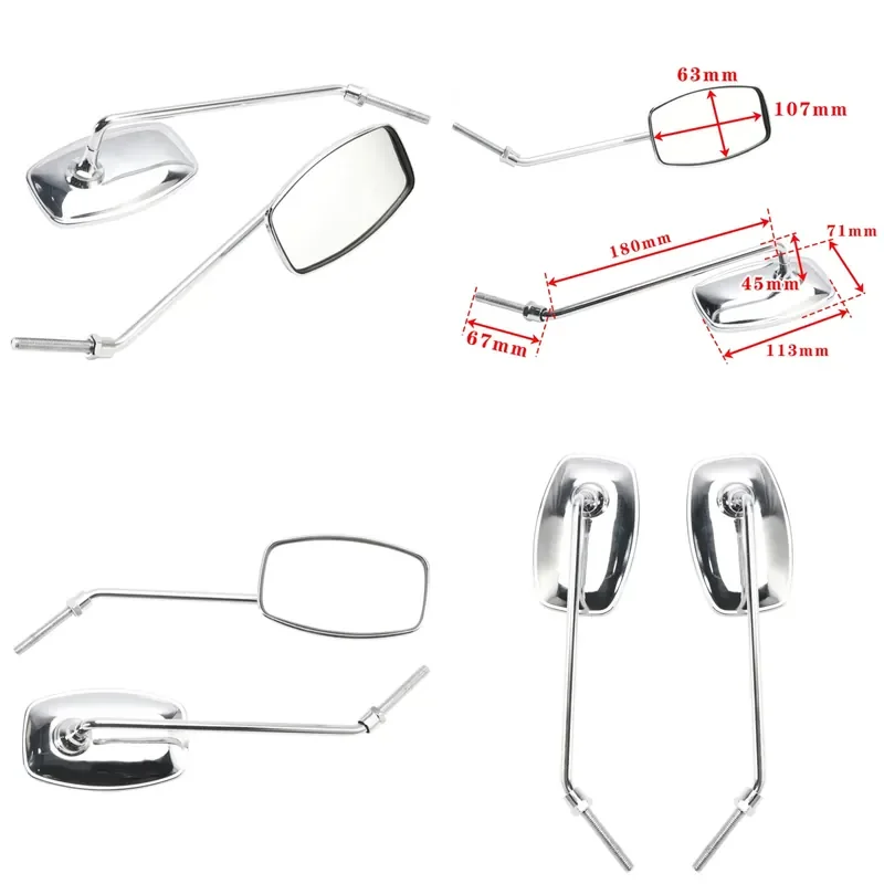 Chrome Rearview Mirrors M8x1.25 for CA100 CA110 CA200 CM90 CM91 C65 C50 C70 C90 C100 C110 C102