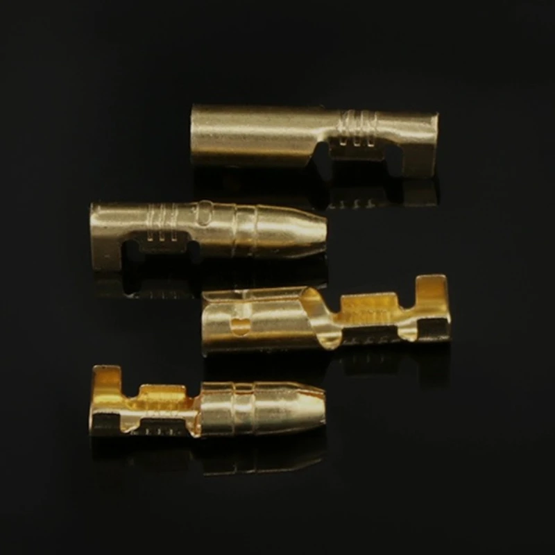 10/25Sets 4.0 bullet Crimp terminal car electrical wire connector diameter 4mmFemale + Male + Case Cold press terminal