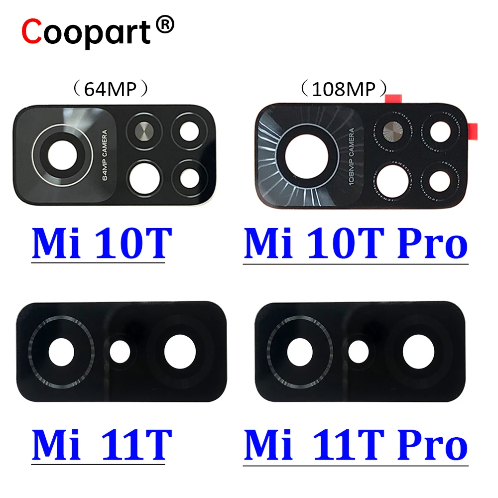 Coopart For Xiaomi Mi 10T Pro / Mi 11T Pro /New Back Rear Camera Glass Lens Cover With Adhesive Repair Parts