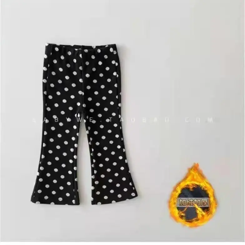 Herbst-Winter Mädchen Koreanischer Stil Fleece-Gefütterte Schlaghose Dehnbare Warme Lange Hose Kinder Weich Bequem Lässig Trend Kinder – Detail 10