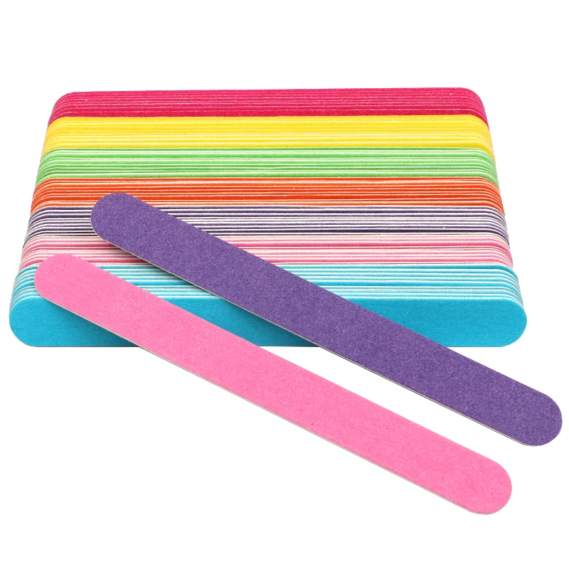 5/10/50 Pcs Wooden Nail Files, 180/240 Grit Double Sided Colorful Thin Straight Nail Emery Sticks, Professional Nail Art Tools