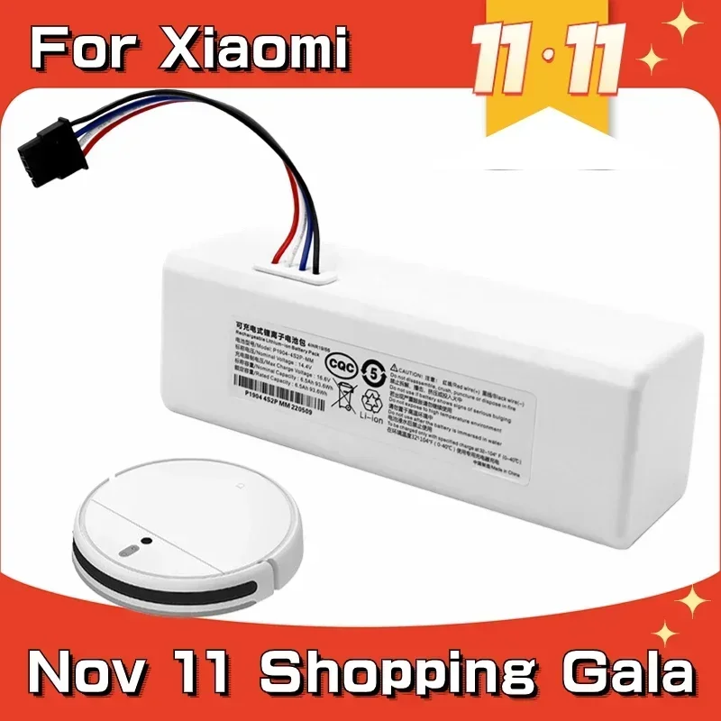 

NEW 14.4V 9800AH For Xiaomi Robot Battery 1C P1904-4S1P-MM Mijia Mi Vacuum Cleaner Sweeping Mopping Robot Replacement Battery G1