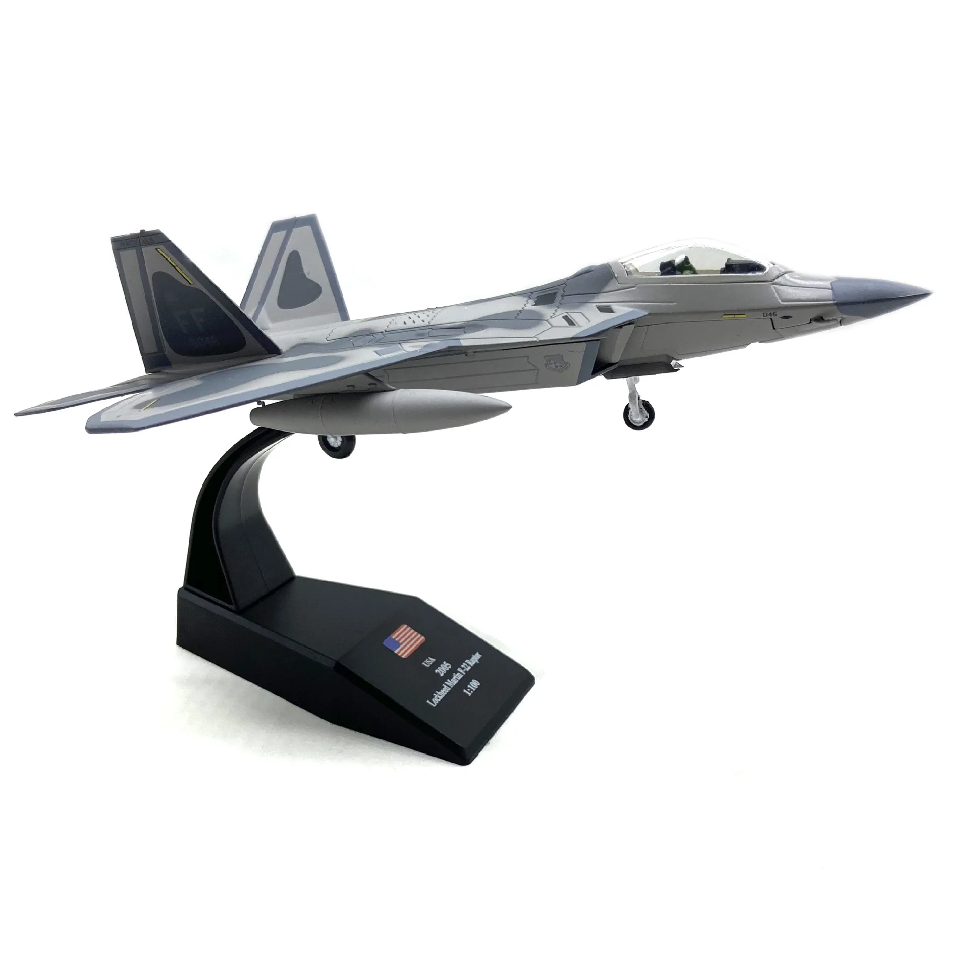 1/100 Scale F22 Stealth Raptor Fighter F-22 Plane Diecast Metal Airplane Finished Static Plane Model Collection Gift