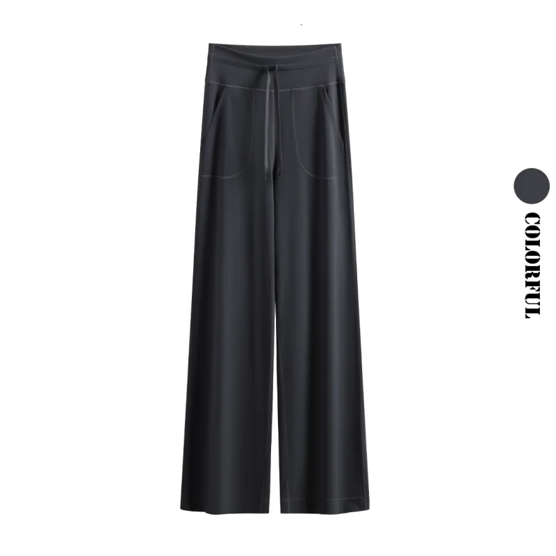 DRUR Women's Yoga Pants with Pockets and Wide Leg Casual Loose Sports Sweatpants High-wasited Trouser For Gym Pilates and Lounge