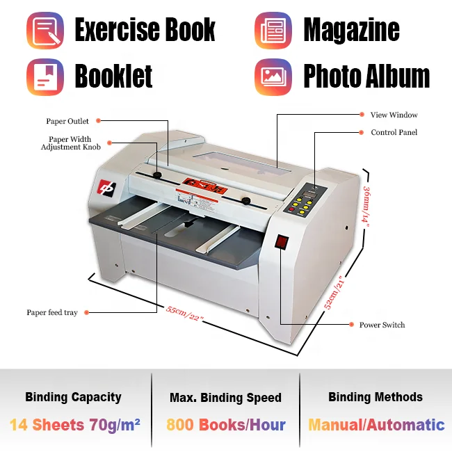 Hot sale popular book binding machine electric stapler booklet maker machine price