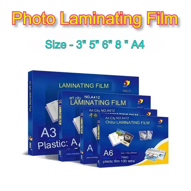 Laminator Pouches PET Film Photo Thermal Laminating Film Pet Eva Plastifieuse for Roll Laminator Plastic Plastificadora A5 A6 A4