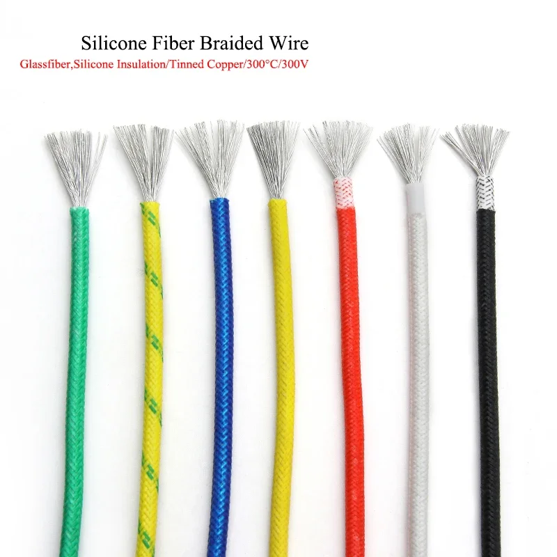 2/5/10m filo di Silicone resistente alle alte Temperature cavo di rame intrecciato in fibra di vetro isolato 300 ° c linea di elementi termici per pavimenti caldi