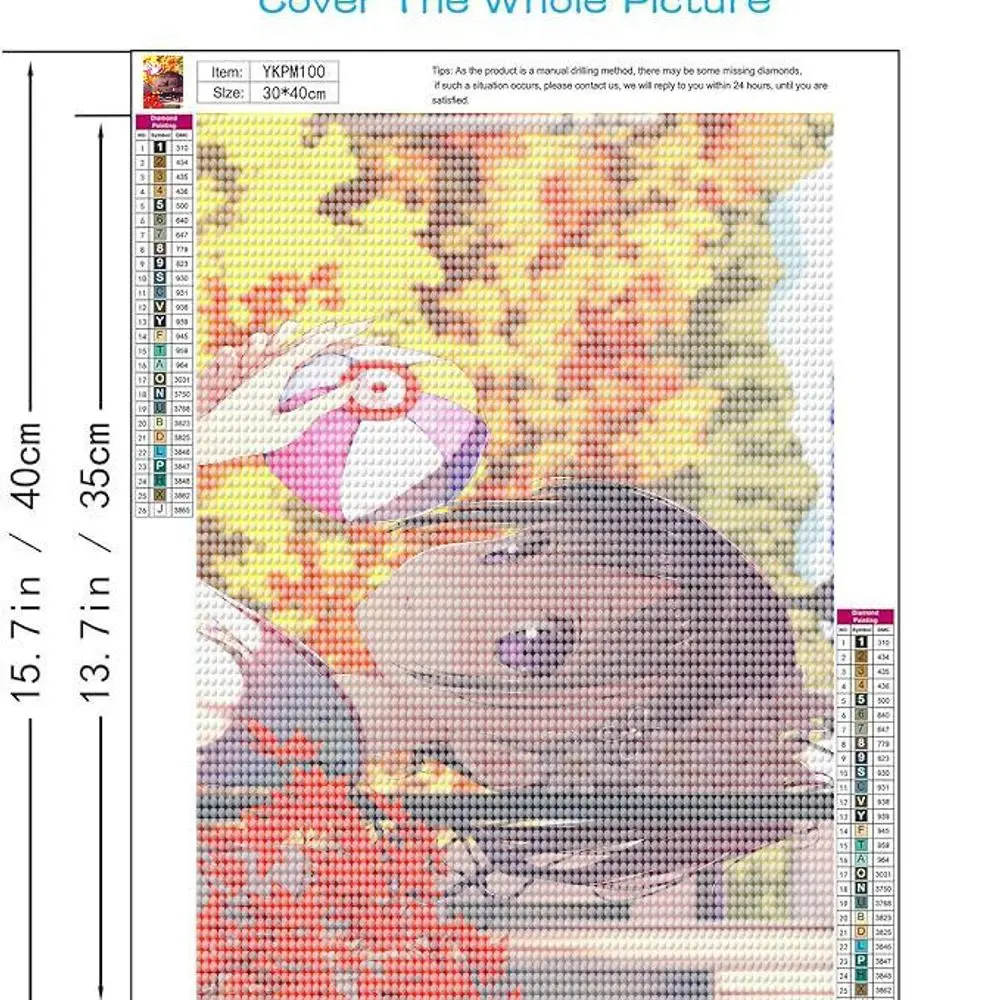 1PC Kit di pittura diamante 5D Fai da te Anime Girl con capelli lunghi scuri Occhi viola 40x50CM Ricamo diamante di cristallo con strumenti (Pin