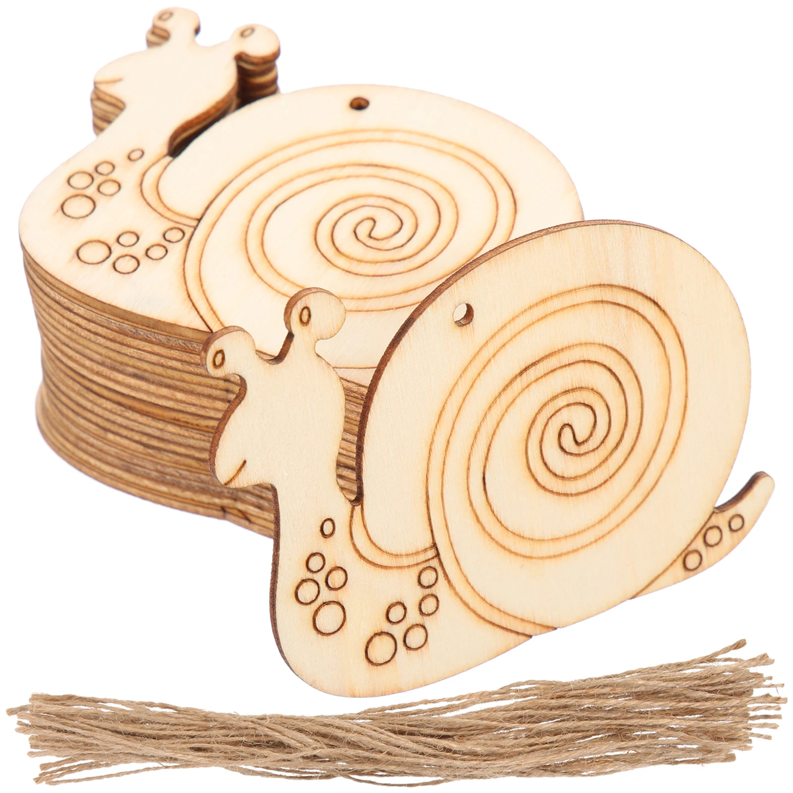 

50 set 50 Sets Chip Diy Wood Chips Painting DIY Crafts Snail Shapes Unfinished Cutouts Blank Wooden Slices Home Decor Kids Toy