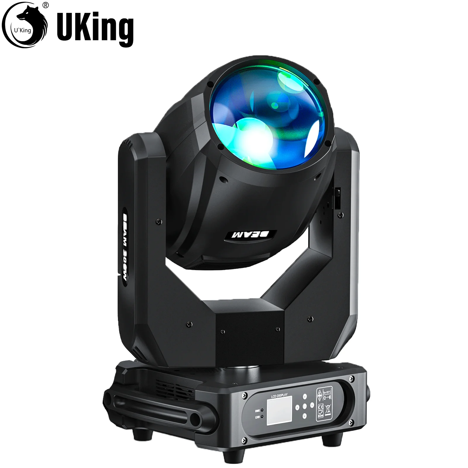 

U'King 280W 10R Beam Moving Head Light 17Gobos+14Colors+White Light+Rainbow Effect Stage Light DMX512 DJ Light For Bar KTV Party