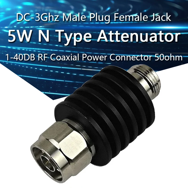 5W N Type Attenuator DC-3Ghz/4Ghz 1/2/3/5/6/10/15/20/30db/40db N Male to Female RF coaxial Power plug Male to jack Female 50ohm