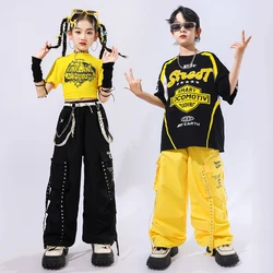 Girls Jazz Dance Clothes Boys Street Dance Set Hip Hop Kpop Stage Show Outfit Dancer Wear Drum Performance Suit Summer AMY385