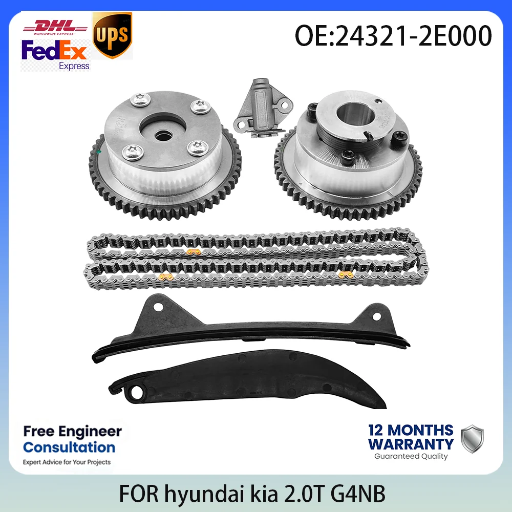 Timing Chain Repair Kit for Hyundai Elantra Tucson i40 Kia 2.0L G4NB Engine 2011-2020 24321-2E010 24410-2E000 Auto Engine Parts