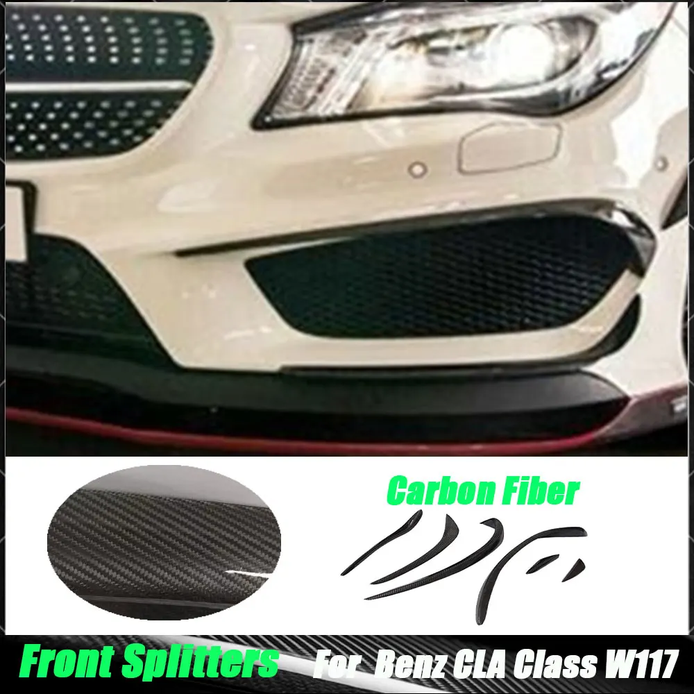 

Front Fog Lamp Air Knife Trim Carbon Fiber Splitter Decoration Strips For Benz CLA Class W117 C117 CLA200 CLA220 2017 2018 FRP