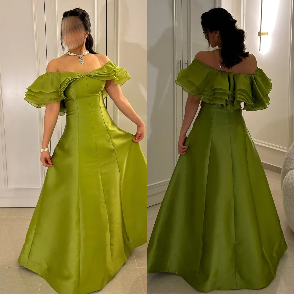 

Customized Fashion Classic Pleat Tiered A-line Off-the-shoulder Long Dresses Bespoke Occasion Dresses Sizes Available Exquisite