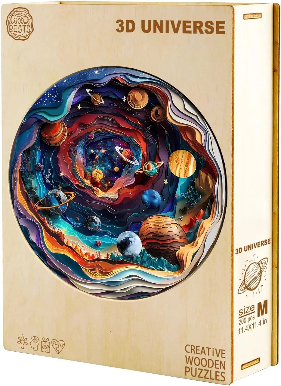 Wooden Puzzle for Adults-3D Vision Universe Wood Jigsaw Puzzle-XL-450 PCS