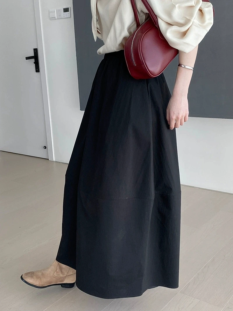 Korean Style Early Spring Design Sensation Women's A-Line Midi Skirt Fluffy Half-length Skirts High Waist Gored Skirts