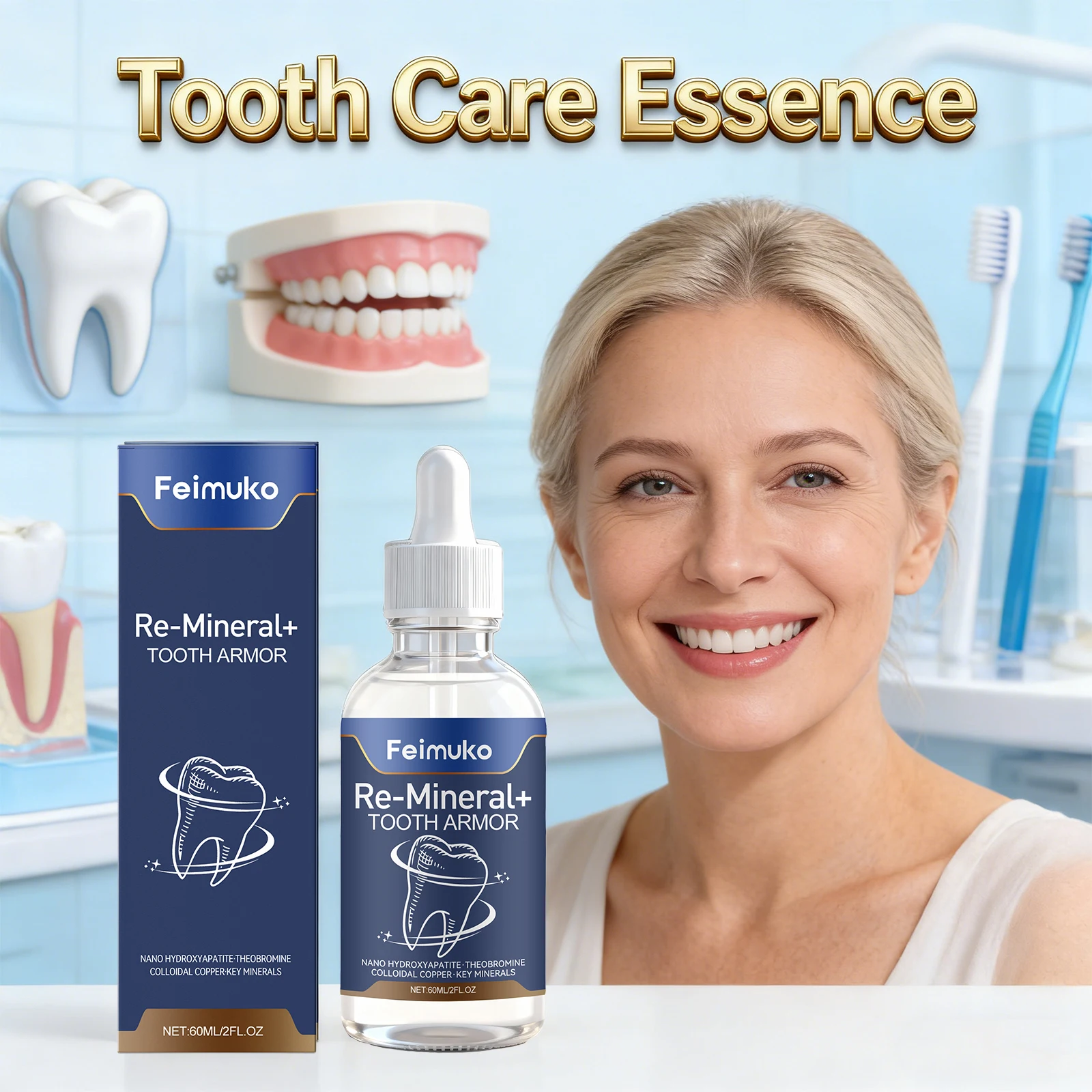 

Dental Care Liquid Deep Cleaning Oral Hygiene Freshing Breath Relieve Tooth Allergy Dental Caries Brightening Serum 60ml