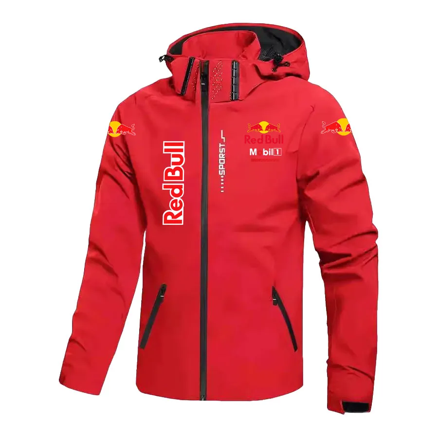 Men's Red Bull Hooded Down Jacket - Waterproof & Windproof