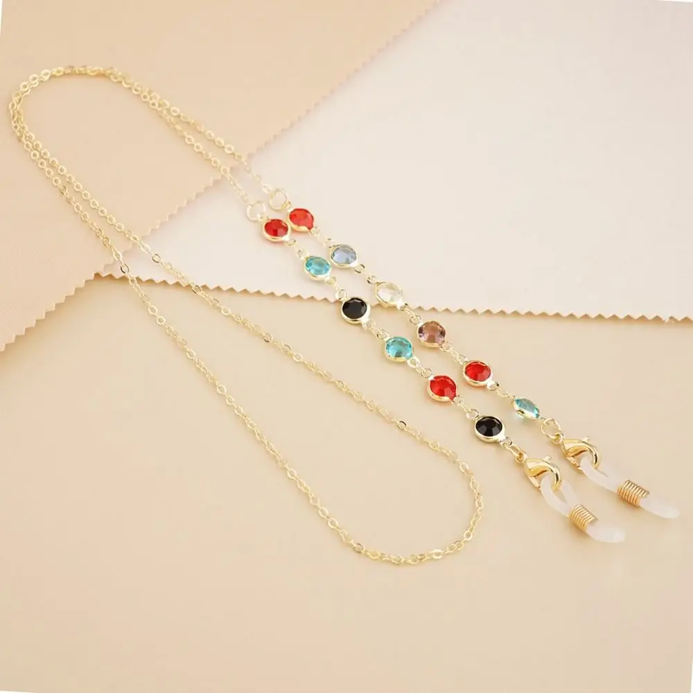 

Anti-lost Beads Chain Neck Strap String Colorful Rhinestone Sunglasses Chains Metal Glasses Chain Mask Chain Spectacle Cord