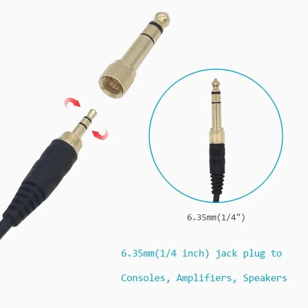 Kabel pegas pengganti 6.35mm untuk headphone DJ SHP-740DJ nitril SHP-940M