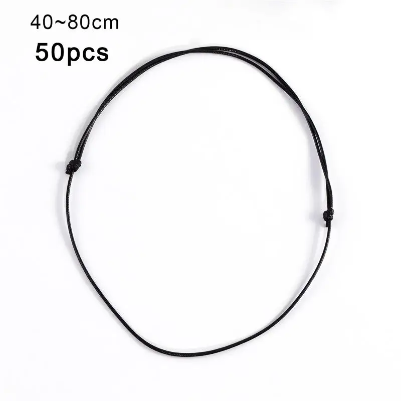 10/50pcs Black Genuine Leather Cord Neclace Sliding Knot Adjustable Long Choker Necklaces for DIY Necklace Jewelry