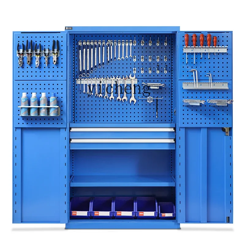 Gz-21 Heavy Tool Cabinet Iron Cabinet Workshop Double Door Locker Hardware Tool Storage Cabinet