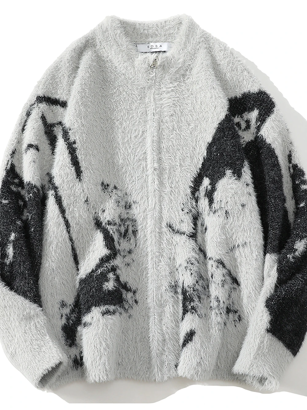 New Popular Autumn Winter Irregular Jacquard Pattern Pullover Sweater Casual Round Neck Contrast Color Knitted Men's Pullover