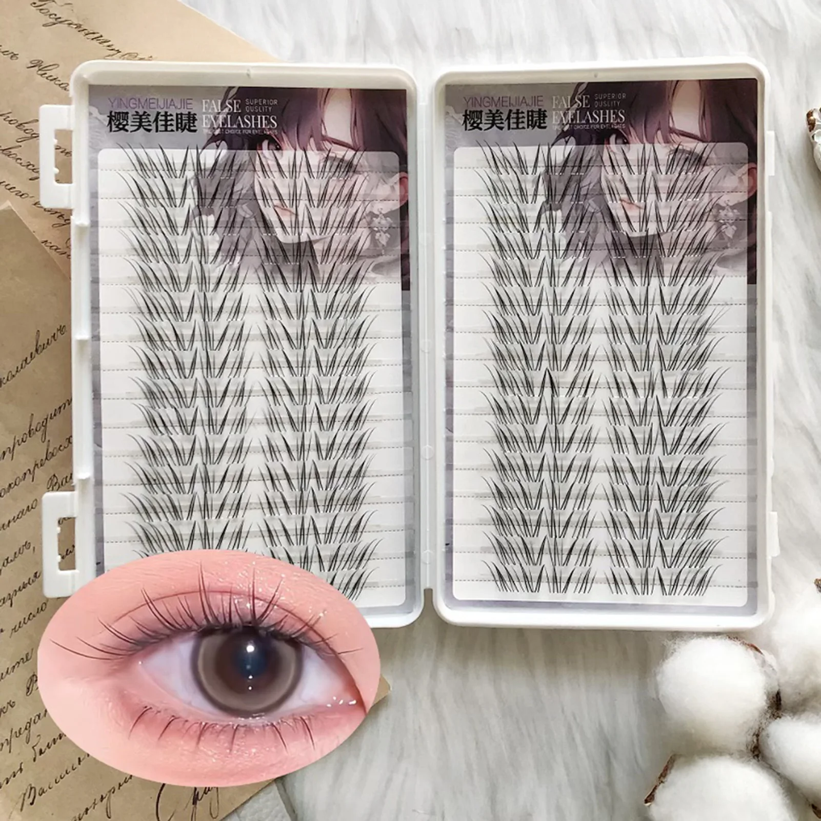 ขนตาปลอม DIY ต่อขนตา ให้ลุคธรรมชาติ น้ำหนักเบา ขยายดวงตา ขนตาปลอมสำหรับแต่งหน้าคอสเพลย์ประจำวัน อุปกรณ์เครื่องสำอาง