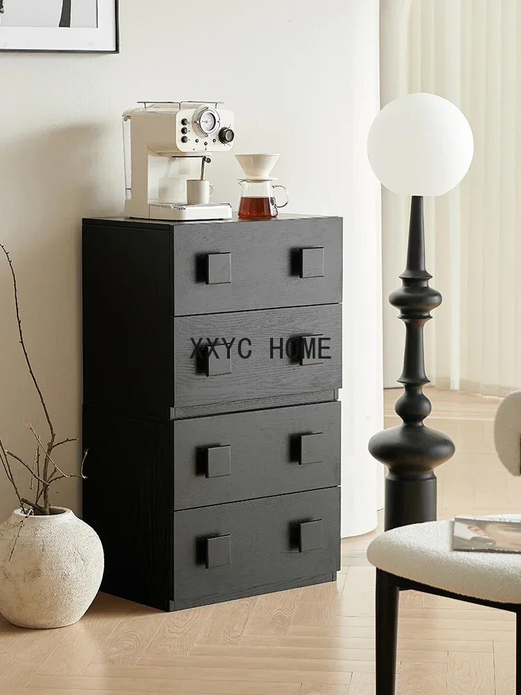 

Italian Sideboard Cabinet Hallway Storage Cabinet Black Vintage Chest of Drawers Clothes Closet Storage Cabinet