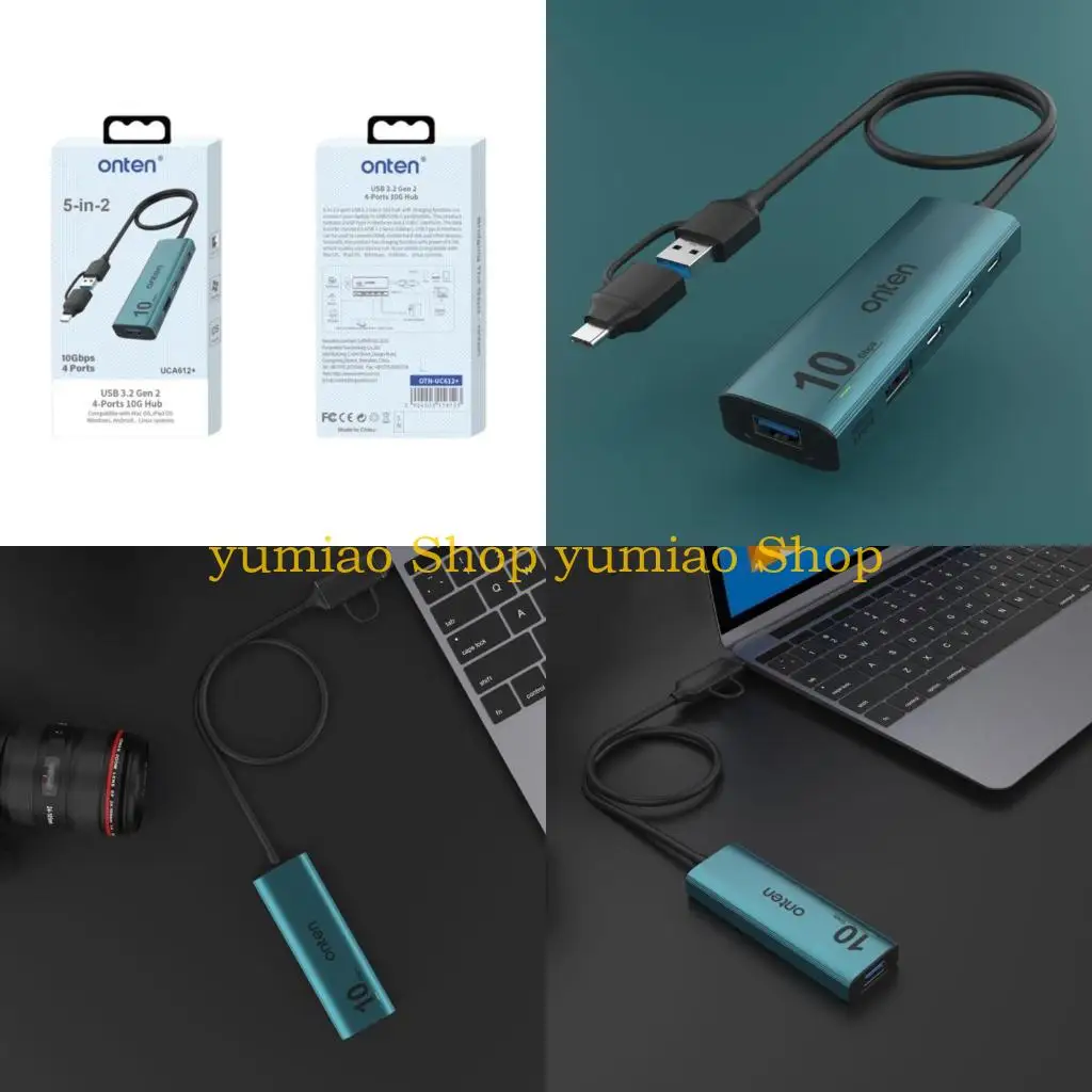 

587B Multifunctional USB C Hub Adapter 3 Type C Ports + 2 USB Ports for Fast and Data Transmission