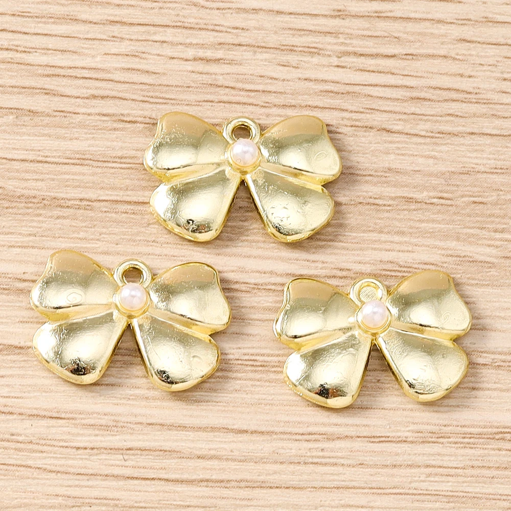 Tusember 8 Stück 12*18mm Legierungs-Kristall-Schleifenanhänger für DIY-Ohrringe, Halsketten, Schleifen-Anhänger, DIY-Schmuckherstellung – Detail 5