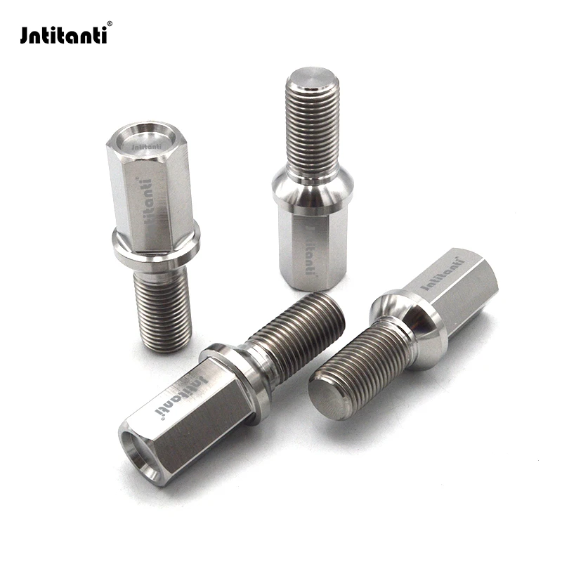 

Jntitanti car Gr.5 titanium Ti-6Al-4V long head ball seat Wheel Bolt Hub titanium bolt 10ps20ps M14*1.5*28-45mm for VW AUDI etc.