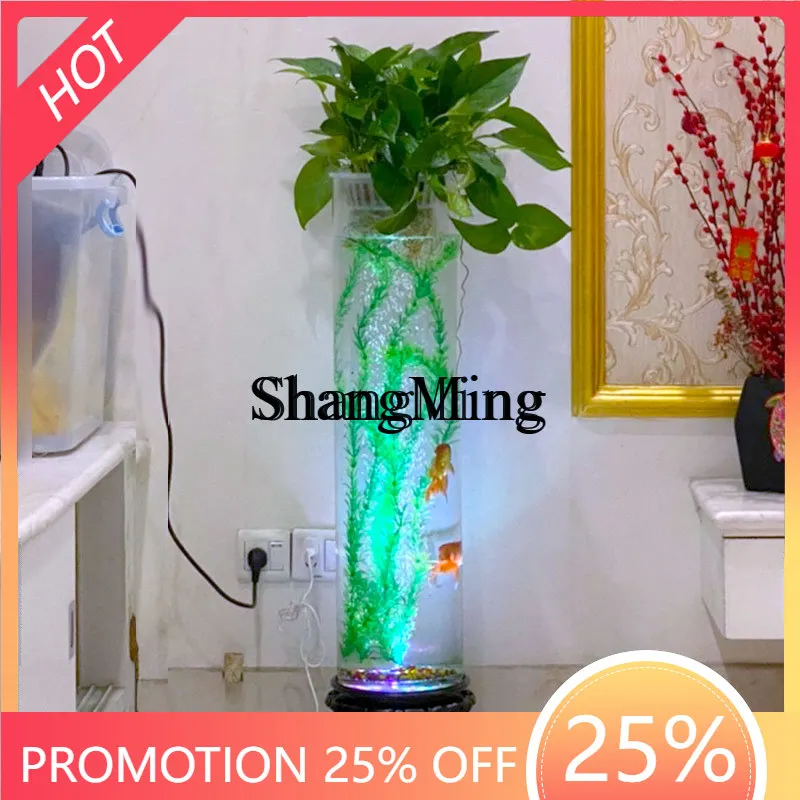 

FG good-looking light luxury living room small household TV cabinet next to vertical floor ultra-white glass fish tank