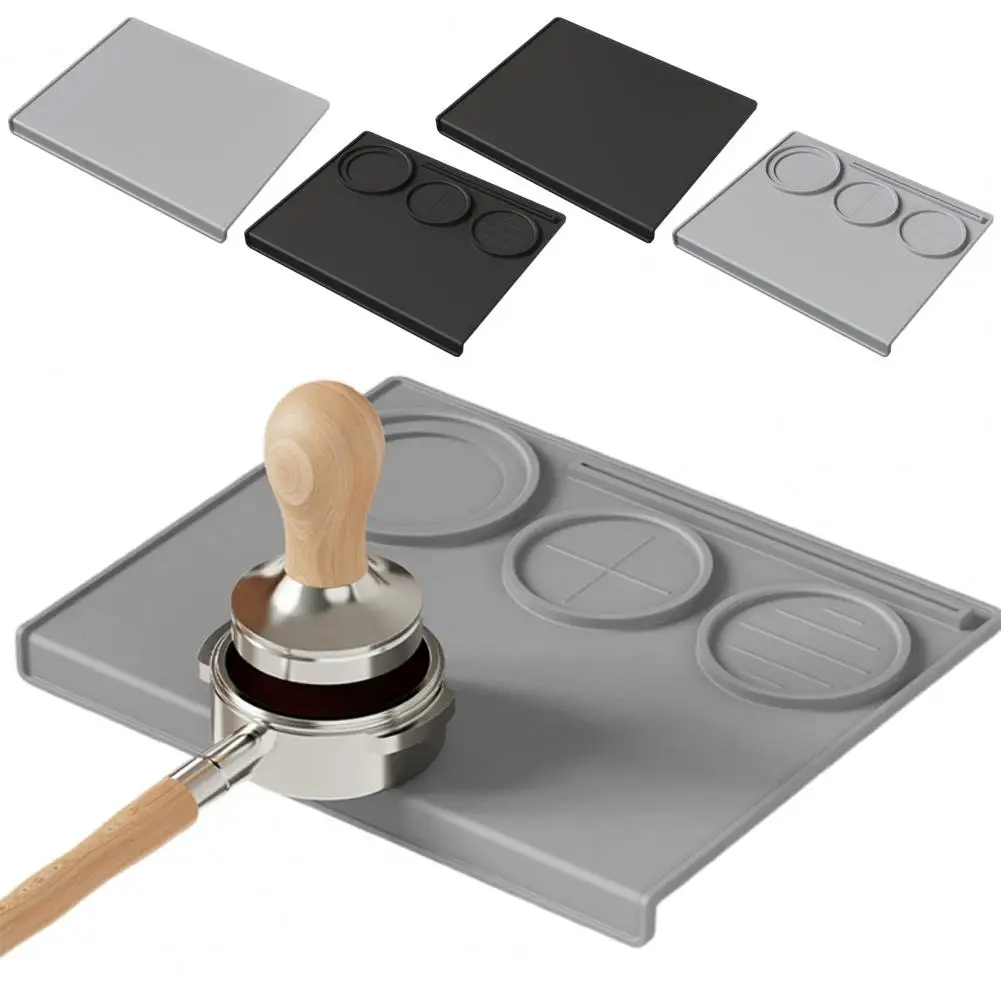 Coffee Tamping Station Espresso Tamping Mat Non-slip Silicone Pad Heat Resistant Coffee Tamper Station Compact for Countertop