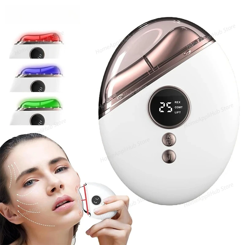 

Ролик для лица EMS Массажер Вибрационный нагревательный массаж Омоложение кожи лица Подтяжка кожи Красота Устройство Лифтинг лица Тонкое лицо