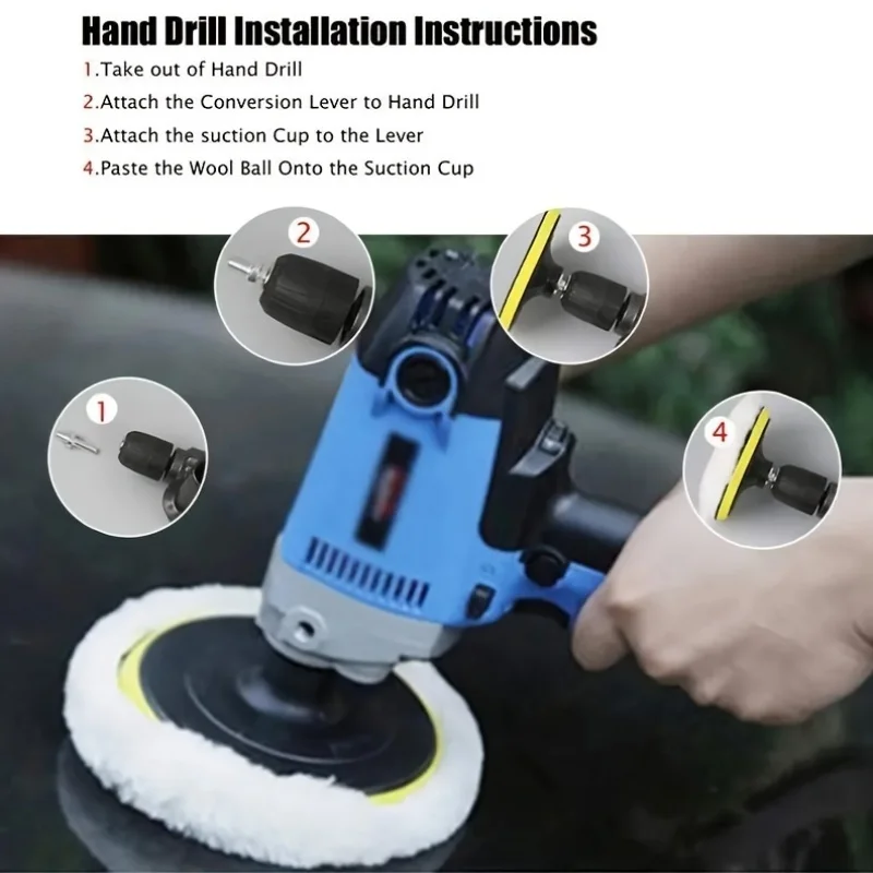 5Pcs 4 Inch Flocking Sanding Disc Hook And Loop Backing Buffing Pads Wool Polishing Wheel For Electric Drill Polisher