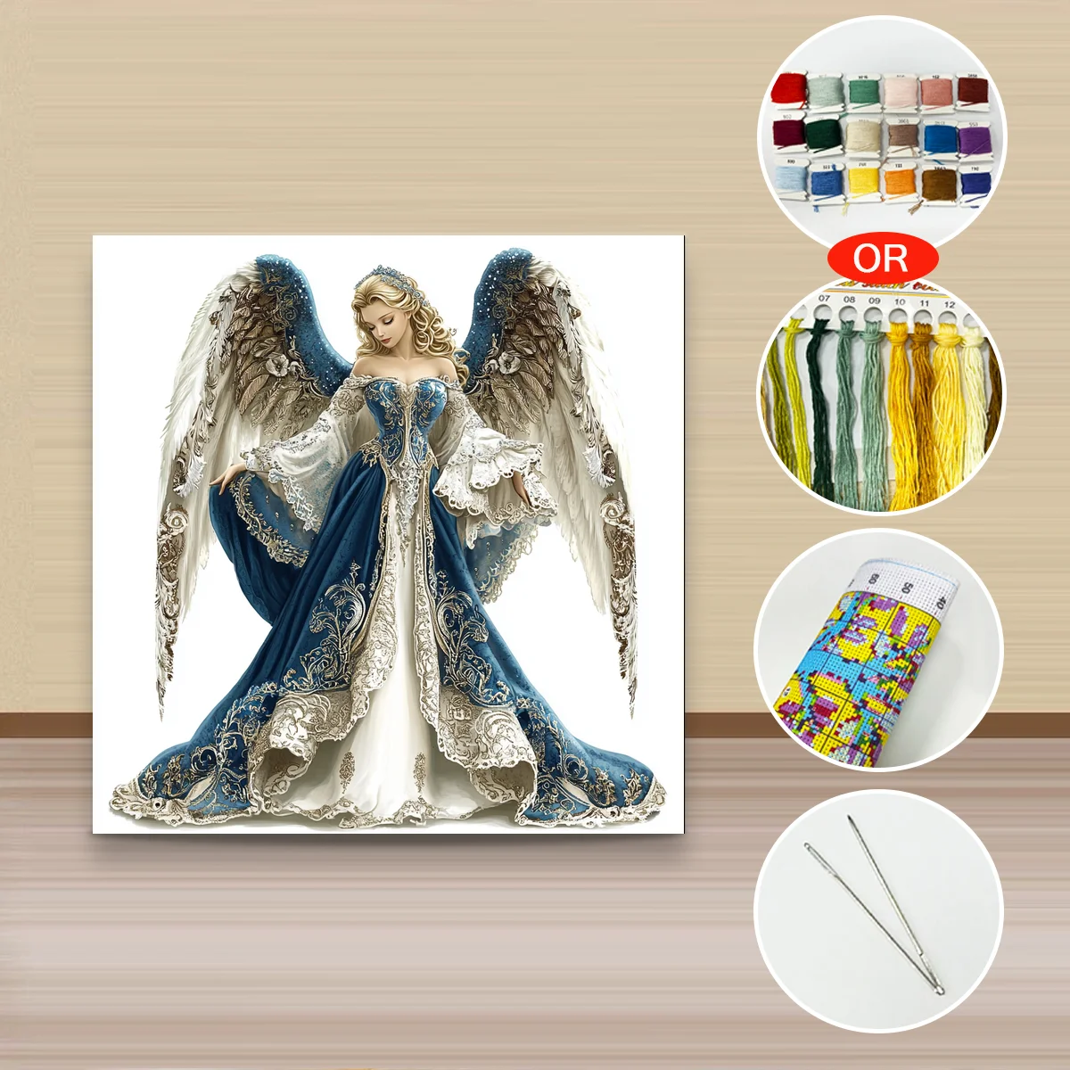 1 Stück 40x40 cm/15,74 Zoll, 11CT/14CT Kreuzstich-Set, DIY Valentinstagsgeschenk, Stickerei-Set für Festivals. – Detail 3