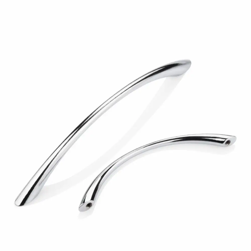 Zinc Alloy Curved Solid Cupboard Shoe Cabinet Handle Furniture Hardware Wine Cabinet Handle Black Wardrobe Door Handle